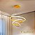 Lustre Sala Led 3 Anéis Moderno 89w 60cm Dourado C/ Controle - Imagem 3