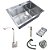 Cuba Cozinha Aço Inox Escovado Quadrada 60x45 C/ Torneira - Imagem 1