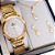 Relógio Champion Feminino Analógico Dourado Prova D'agua CN29409D Colar e Brincos - Imagem 7