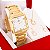 Relógio Champion Feminino Dourado Quadrado CN26582H Colar e Brincos - Imagem 1