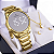 Relógio Feminino Champion Digital Espelhado Dourado CH40124B Kit Colar e Brincos - Imagem 5
