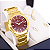Relógio Feminino Dourado Champion Analógico Prova D'agua CN29409X Colar e Brincos - Imagem 6