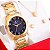 Relógio Feminino Champion Elegance Dourado Analógico CN26386U Colar e Brincos - Imagem 8