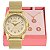 Relógio de Pulso Feminino Condor Dourado CO2036MWG/K4D Colar e Brincos - Imagem 1
