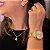 Relógio de Pulso Feminino Condor Dourado COPC21JLD/K4X Colar e Brincos - Imagem 5