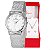 Relógio Feminino Champion Texturizado Mini Prata CF24091Q + Colar e Brincos - Imagem 1