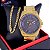 Relógio de Pulso Masculino Dourado Technos Militar Prova D'Água 2117LEF/1F + Pulseira Dourada - Imagem 6