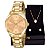 Relógio Feminino Mondaine Dourado Casual Analógico 99397LPMVDE2 Mulher Colar e Brincos - Imagem 1