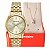 Relógio Feminino Mondaine Dourado Pequeno 32611LPMKDE1K1 + Colar e Brincos - Imagem 1