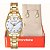 Relógio Feminino Mondaine Dourado 99803LPMKDE1K1 + Brincos - Imagem 1