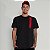 Camiseta Over Preta e Vermelha Bordado Chenile - Imagem 1