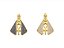 Pingente Nossa Senhora Dupla Face com Zircônia Branca e Azul Banhado em Ouro18k com 10 milésimos. - Imagem 1