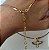 Colar Chocker Courino Com Espirito Santo Vazado banho de ouro amarelo - Imagem 3