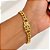 Pulseira masculina Nossa Senhora Aparecida corrente com elos e banho de ouro amarelo - Imagem 1