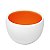 MINI POTE PORCELANA REDONDA FUNDA 2 CORES LARANJA / BRANCO 7,5 X 6,0 CM H - 180 ML - LINHA SAMBA - Imagem 1