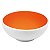 TIGELA PORCELANA COM PÉ EM 2 CORES LARANJA / BRANCO - 15 X 6,5 CM H - 630 ML  - LINHA SAMBA - Imagem 1