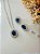Conjunto cravejado pedra azul luxo - Imagem 1