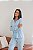 Pijama Feminino Americano Longo Azul Estampado - Imagem 1
