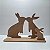 Casal Coelho com Filho 29x20x11cm - Imagem 1