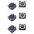 Tact Switch KFC-A06 - 4 Pinos, 12x12x4.3mm, Preto, Ângulo 180° - Imagem 1