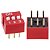 CONNFLY DS1040-03 Chave DIP Switch 3 Vias 180 Graus Vermelha PTH - Imagem 1
