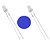 LED 3mm Azul Transparente Alto Brilho 1000-1500mcd Allcone 03141BC - Imagem 1