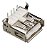 USB Tipo A Fêmea PCI 90° PTH Conector para Placa YH-USB01A - Imagem 1