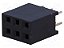 Barra Fêmea Dupla 2x3 6 Pinos Passo 2,54mm DS1023-2x3S21 - Imagem 1