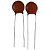 Capacitor Cerâmico Radial 120pF 500V X5F AVX Marrom (6OQ121KAASA) - Imagem 1