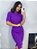 Vestido de Tricô Feminino Midi Modal Tubinho Manga Curta Colado com Fenda Lateral e Gola - Imagem 7