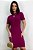 Vestido de Tricô Feminino Midi Modal Tubinho Manga Curta Colado com Fenda Lateral e Gola - Imagem 2