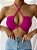 Cropped Tricot Modal Alça Fina Decote Redondo Amarração Verão - Imagem 9