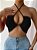 Cropped Tricot Modal Alça Fina Decote Redondo Amarração Verão - Imagem 1