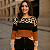 Blusa Tricot Manga Longa Onça Animal Print - Veste 36 ao 42 - Imagem 3