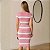 Vestido Tricot Canelado Midi Listrado Manga Curta Feminino - Tendência 2025 - Imagem 9