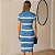 Vestido Tricot Canelado Midi Listrado Manga Curta Feminino - Tendência 2025 - Imagem 7