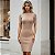 Vestido Midi Tubinho Tricot Modal Manga Curta com Textura - Imagem 1