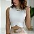Cropped Tricot Modal Decote V na Barriga Sem Mangas Verão - Imagem 4