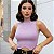 Cropped Tricot Modal Decote V na Barriga Sem Mangas Verão - Imagem 10