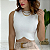 Cropped Tricot Modal Decote V na Barriga Sem Mangas Verão - Imagem 9