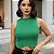 Cropped Tricot Modal Decote V na Barriga Sem Mangas Verão - Imagem 2