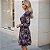Vestido Curto Manga Longa Viscolycra Vazado Estampado Paisley Bege - Imagem 5
