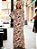 Vestido Longo Viscolycra Floral com Decote Vazado e Mangas Longas - Imagem 3