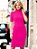 Vestido Midi Tricot Modal Feminino Manga Curta com Fenda - Imagem 5