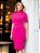 Vestido Midi Tricot Modal Feminino Manga Curta com Fenda - Imagem 3