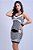 Vestido Curto Tricot Listrado Assimétrico Preto e Branco - Imagem 3