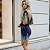 Vestido Curto Viscolycra Decotado Manga Longa Fendas Azul - Imagem 3