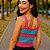 Cropped Tricot Regata Feminina Decote Quadrado Listrado - Imagem 11