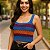 Cropped Tricot Regata Feminina Decote Quadrado Listrado - Imagem 7