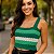 Cropped Tricot Regata Feminina Decote Quadrado Listrado - Imagem 6